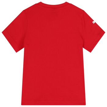 Boys Red Ferrari Logo T-Shirt