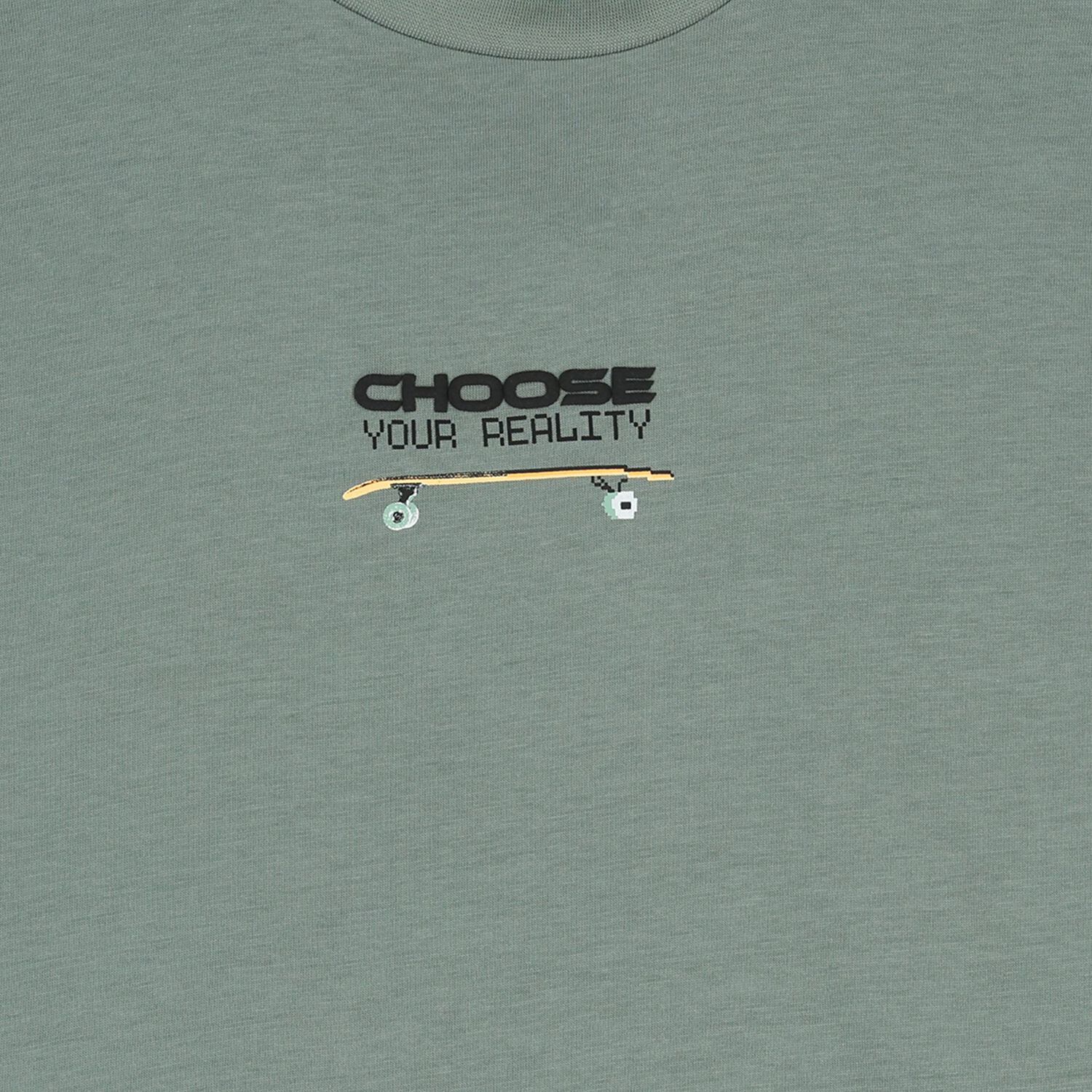 تيشيرت سكيت باللون الأخضر للأولاد, 1, hi-res