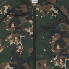 Green & Black Trefoil Logo Camouflage Zip Up Top, 1, hi-res