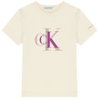 Girls Ivory Logo T-Shirt, 1, hi-res