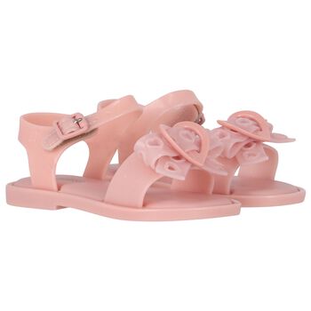 Younger Girls Pink Glitter Jelly Sandals