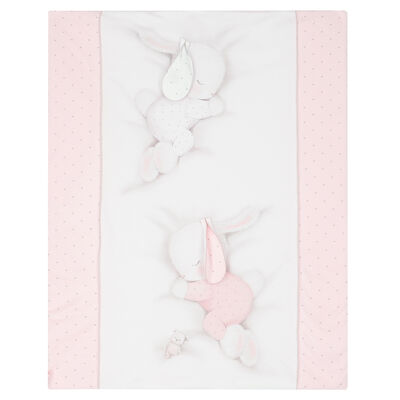 Baby Girls White & Pink Bunny Blanket