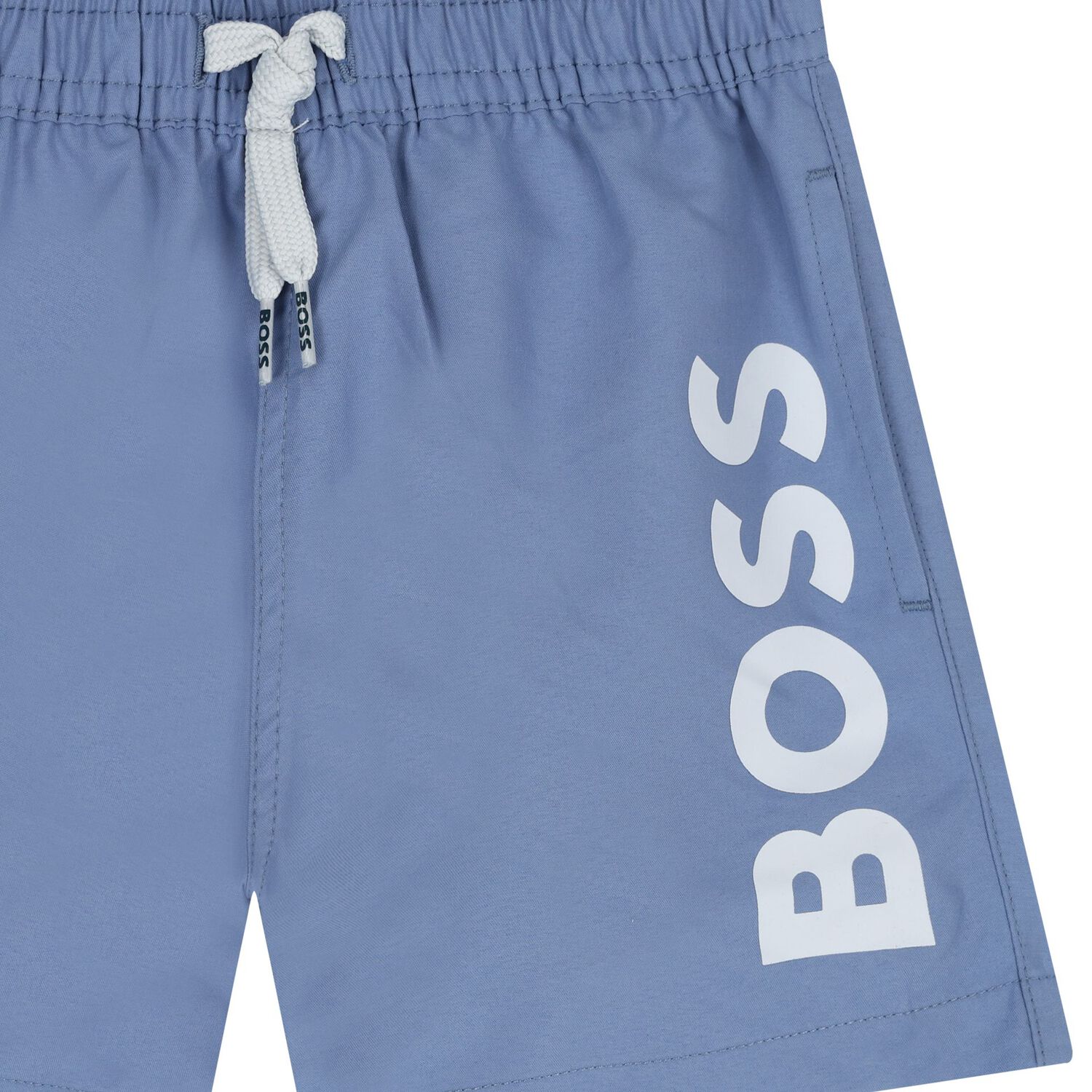 Younger Boys Blue Logo Swim Shorts, 4, hi-res