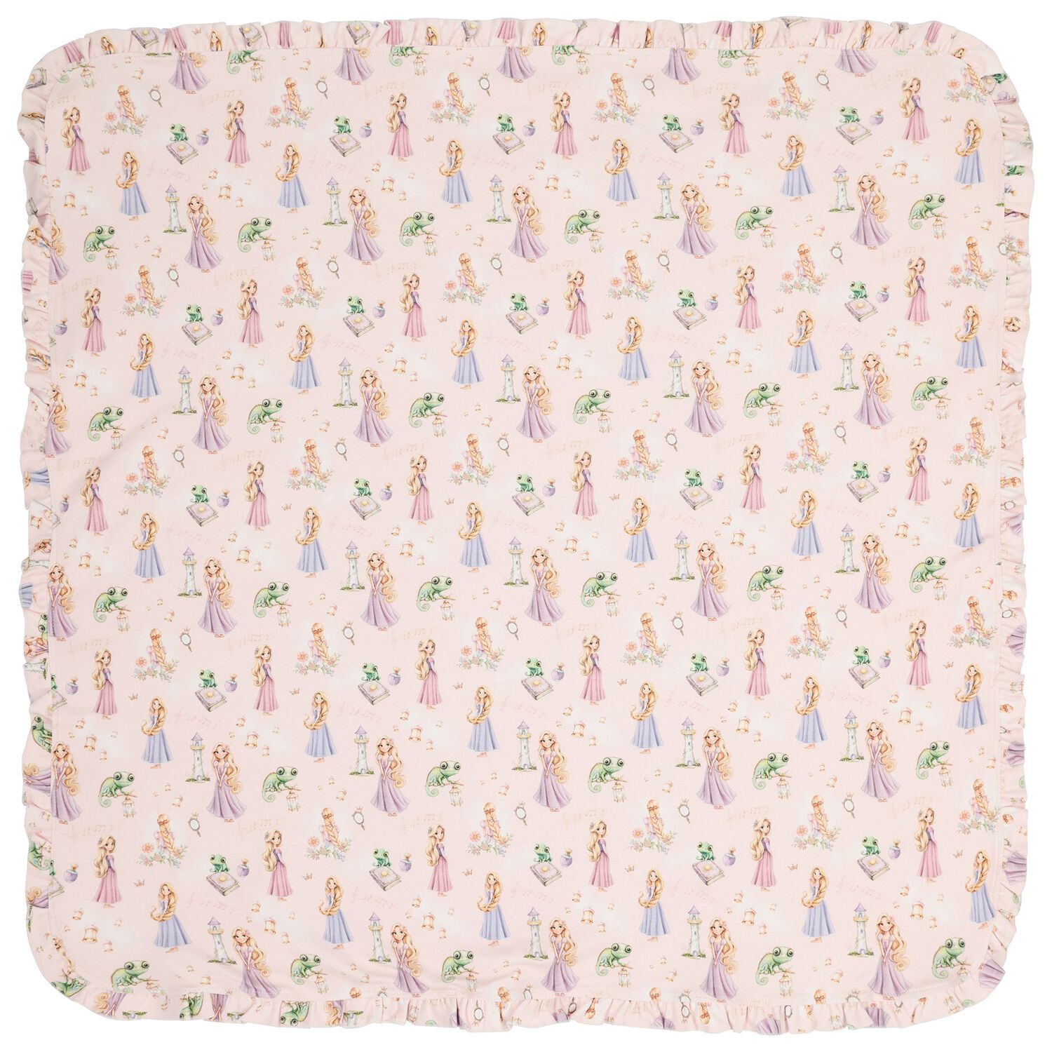 Baby Girls Pink Aurora Ruffled Blanket, 1, hi-res