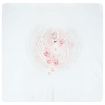 Baby Girls White & Pink Swan Blanket