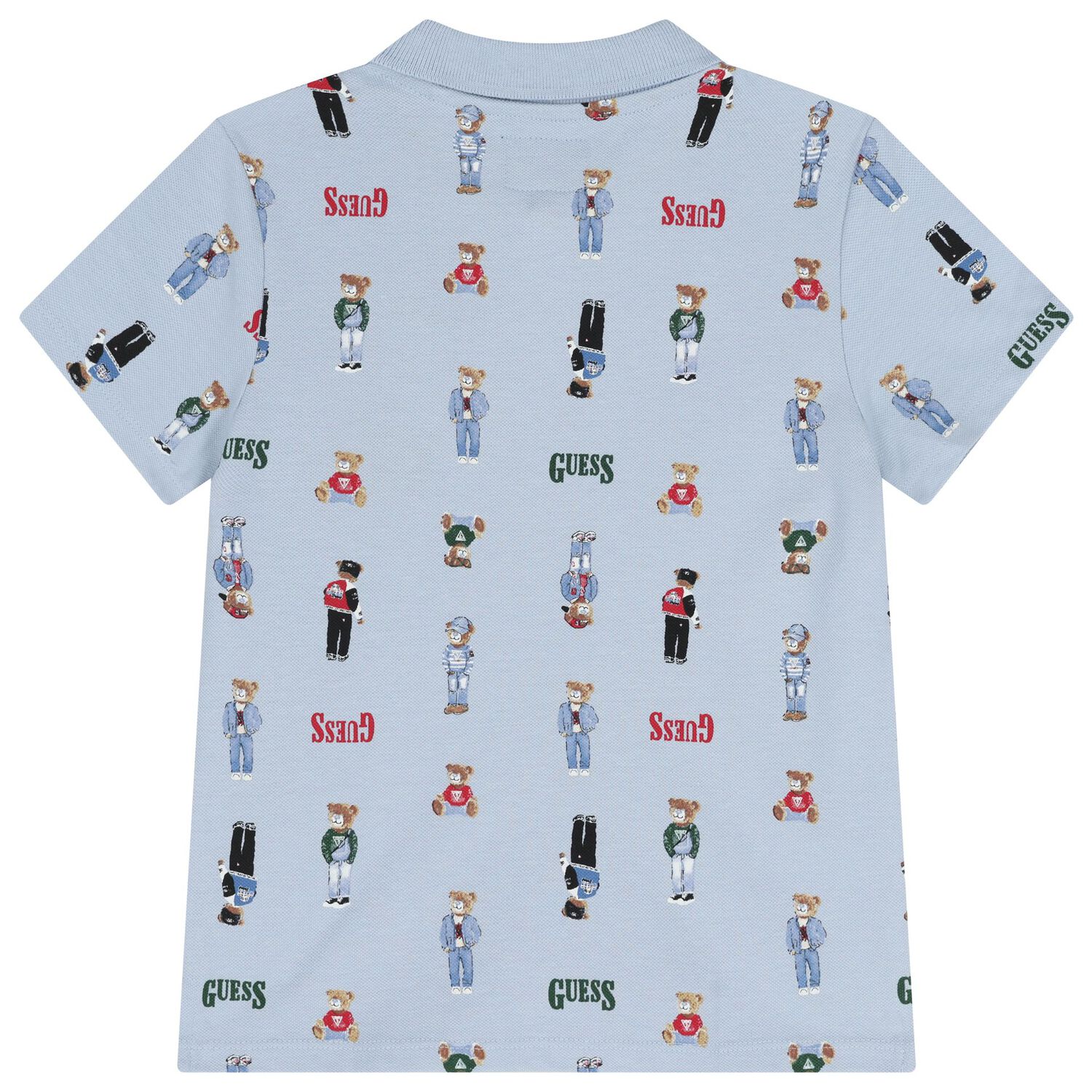 قميص بولو بالشعار للاولاد بطبعه تيدىبير باللون الازرق , 2, hi-res