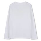 Boys Mini Me White Logo Long Sleeve Top, 1, hi-res