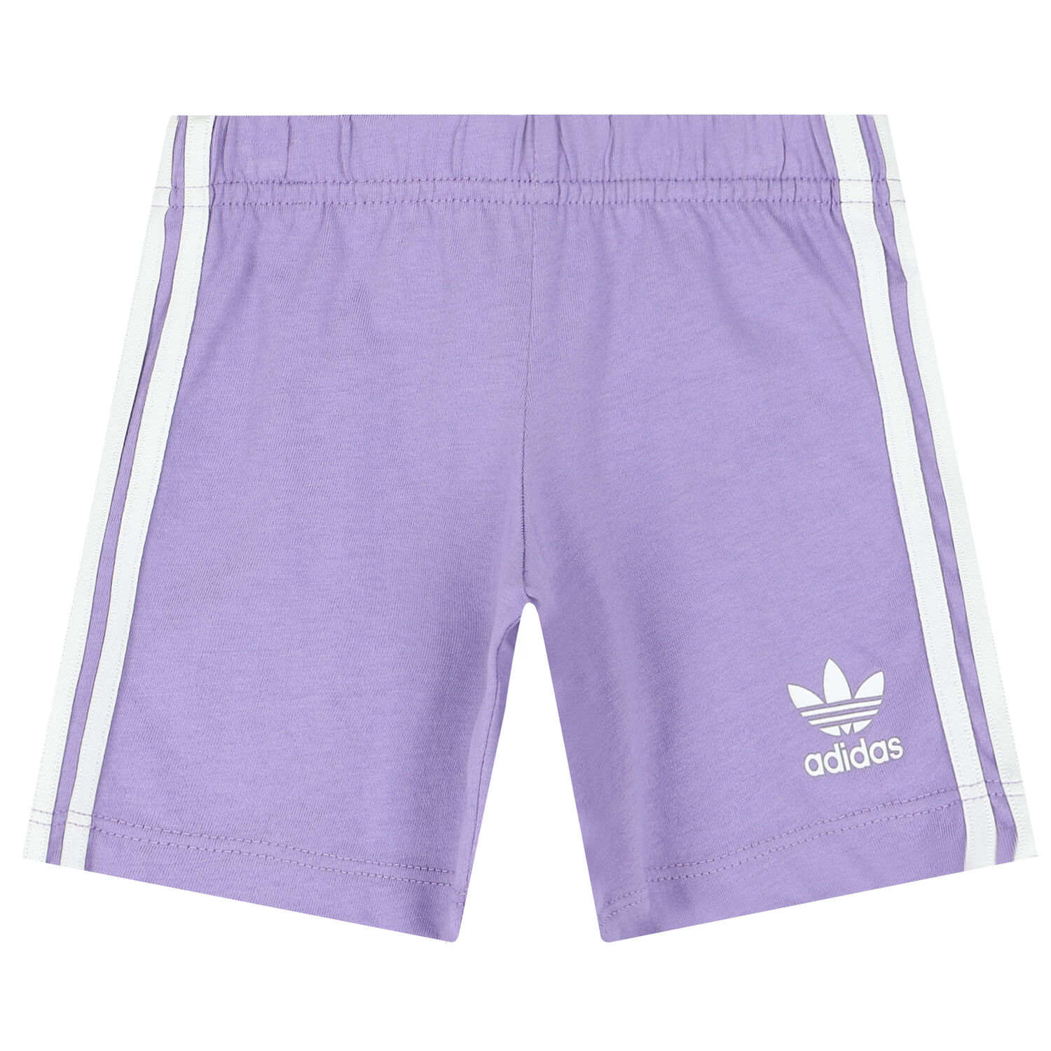 Girls Purple Trefoil Logo Shorts Set, 1, hi-res