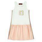 فستان قطعتين باللون الزهرى والابيض للبنات, 1, hi-res