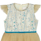 Girls Gold & Turquoise Special Occasion Tulle Dress, 1, hi-res