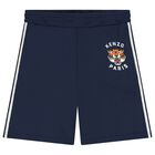 Navy Blue Tiger Logo Shorts, 1, hi-res