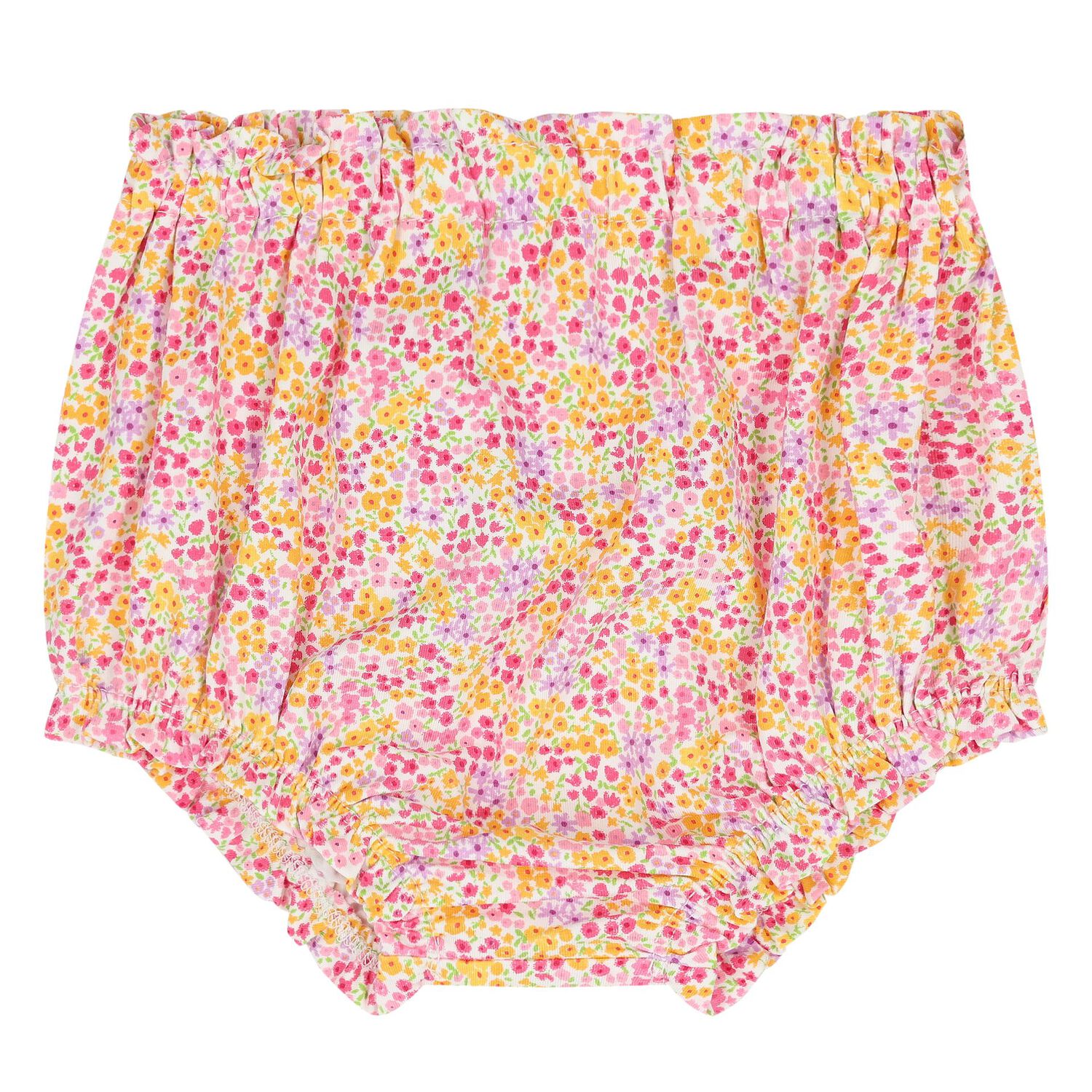 Baby Girls Yellow & Pink Floral Shorts Set ( 2-Pack ), 1, hi-res