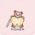 Baby Girls Pink Teddy Bear Logo Bib, 1, hi-res