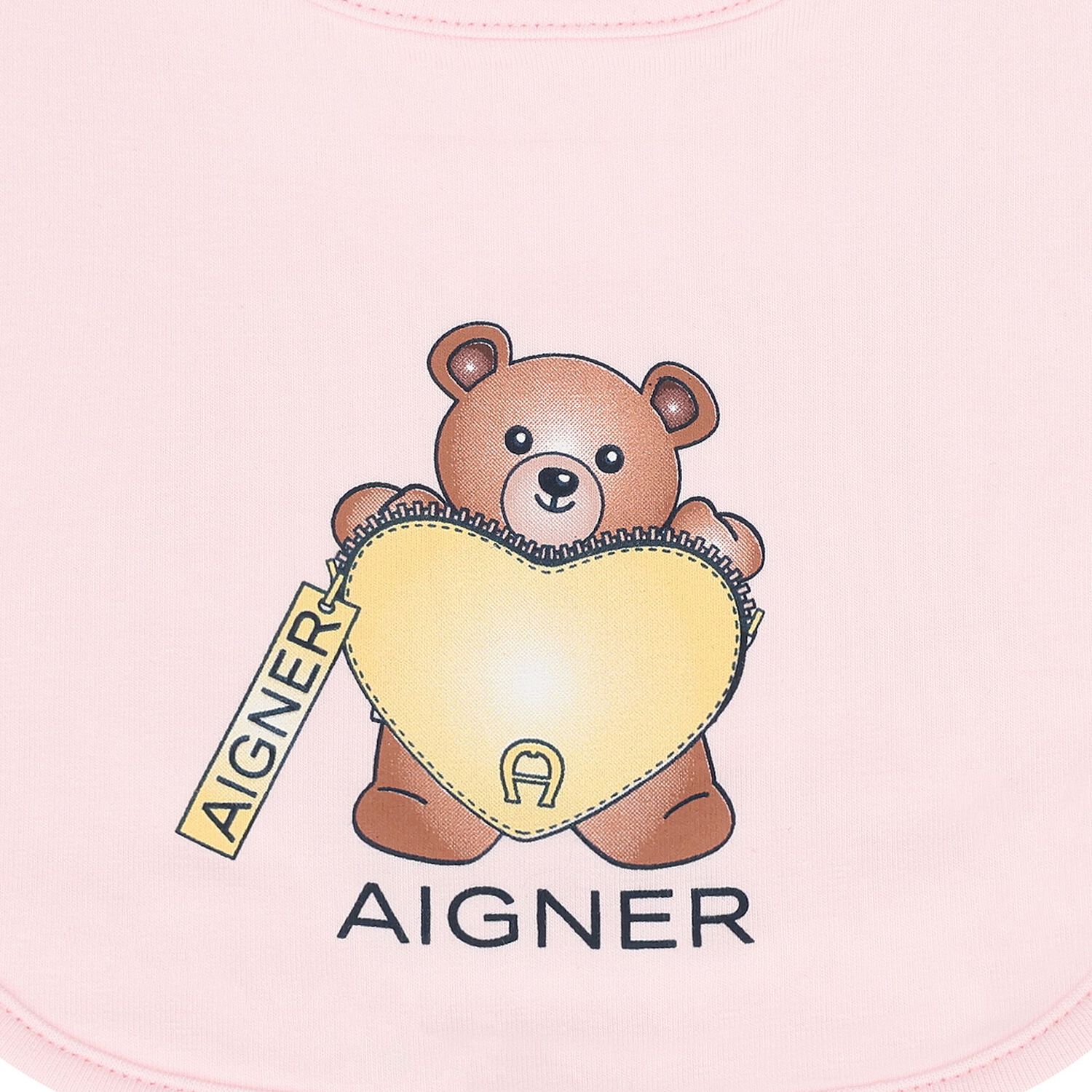 Baby Girls Pink Teddy Bear Logo Bib, 1, hi-res
