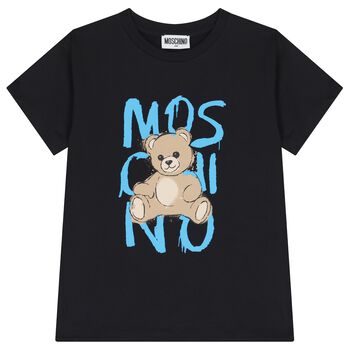 Black Teddy Bear Logo T-Shirt