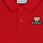 Younger Boys Red Teddy Bear Polo Shirt, 1, hi-res