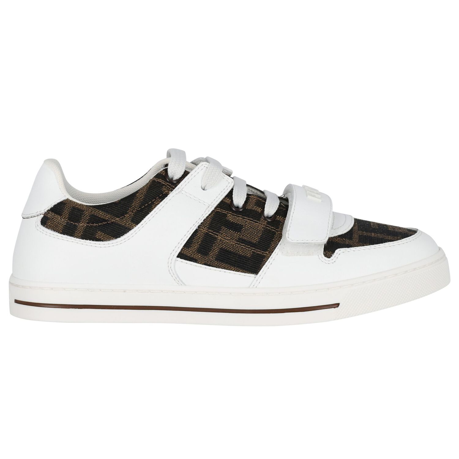White FF Leather Trainers, 1, hi-res image number null