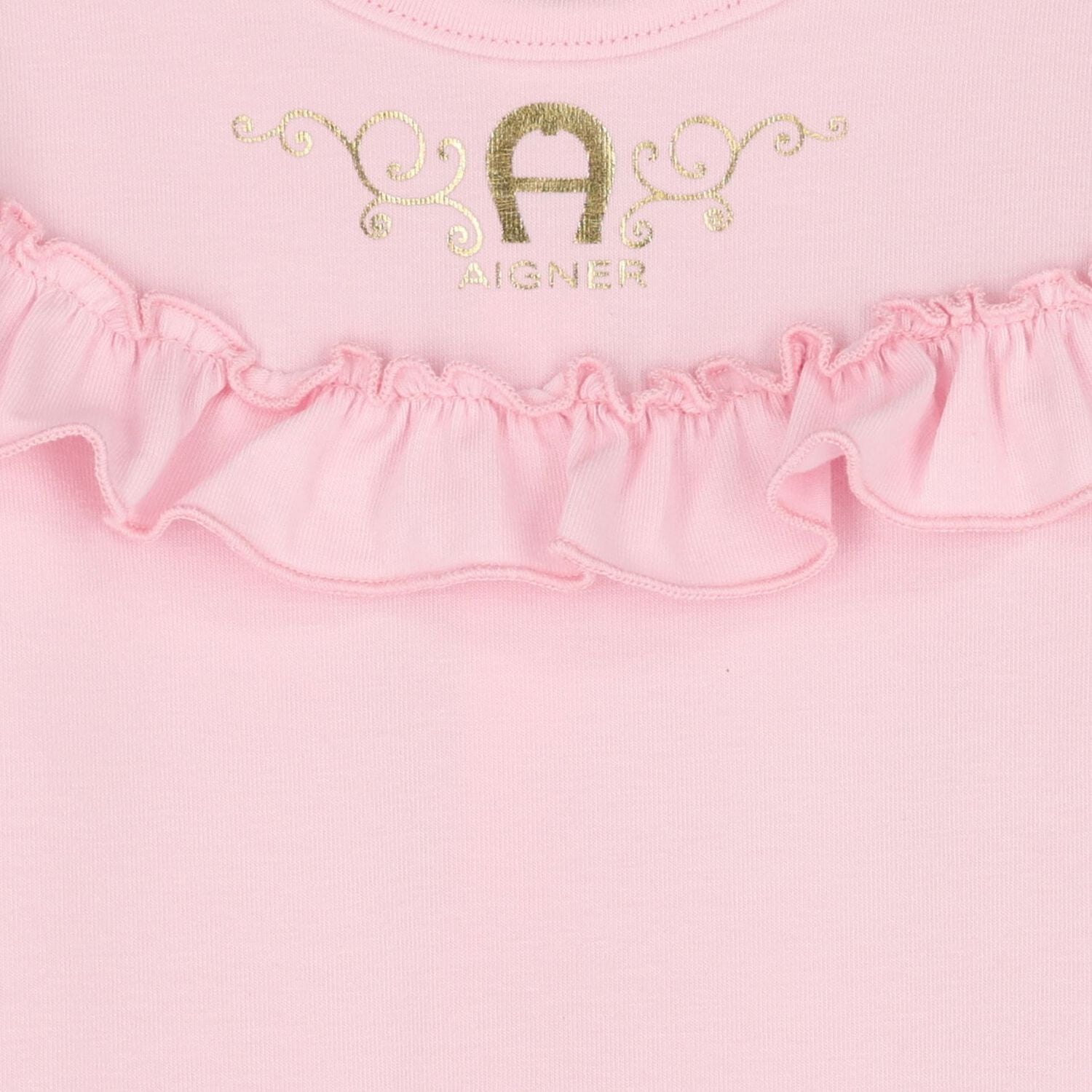 Baby Girls Pink & Gold Logo Babygrow Gift Set, 2, hi-res