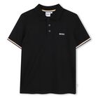 Boys Mini-Me Black Logo Polo Shirt, 2, hi-res
