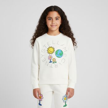 Girls Ivory Sun & Earth Sweatshirt