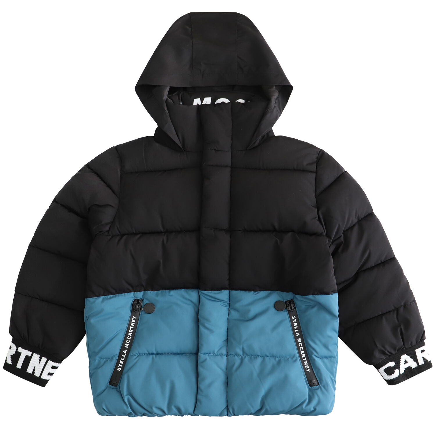 جاكيت مبطن بالشعار باللون الاسود والازرق للاولاد, 1, hi-res