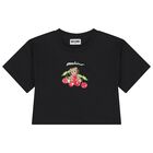 طقم شورت للبنات بالشعار بتصميم الدب تيدي باللون الاسود, 1, hi-res