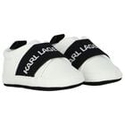 White Logo Baby Pre-Walker Shoes, 1, hi-res