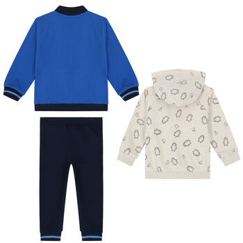Younger Boys Navy, Ivory & Blue Tracksuit