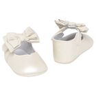 Baby Girls Ivory Bow Pre Walker Shoes, 3, hi-res