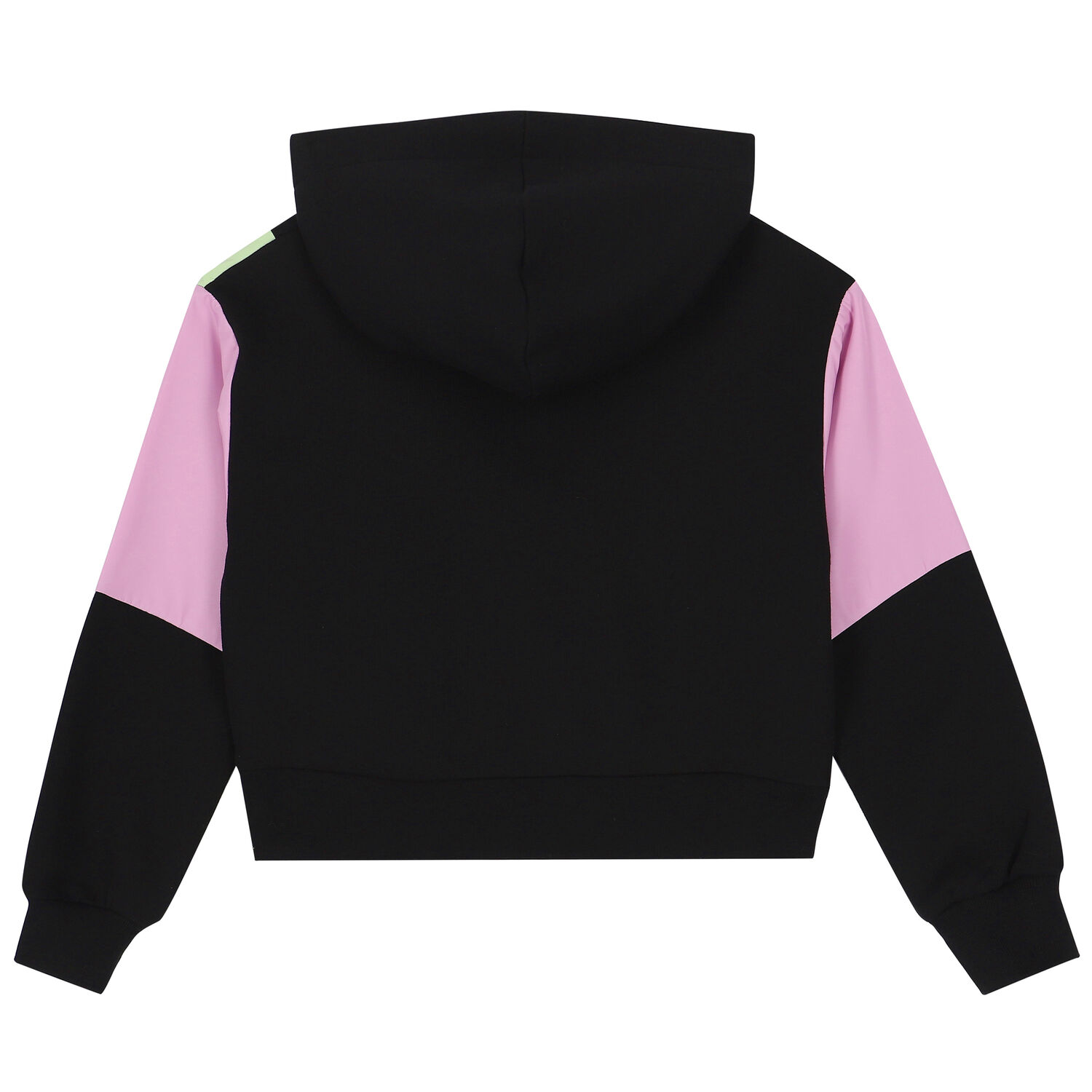 توب هودى بالشعار باللون الاسود للبنات, 1, hi-res image number null