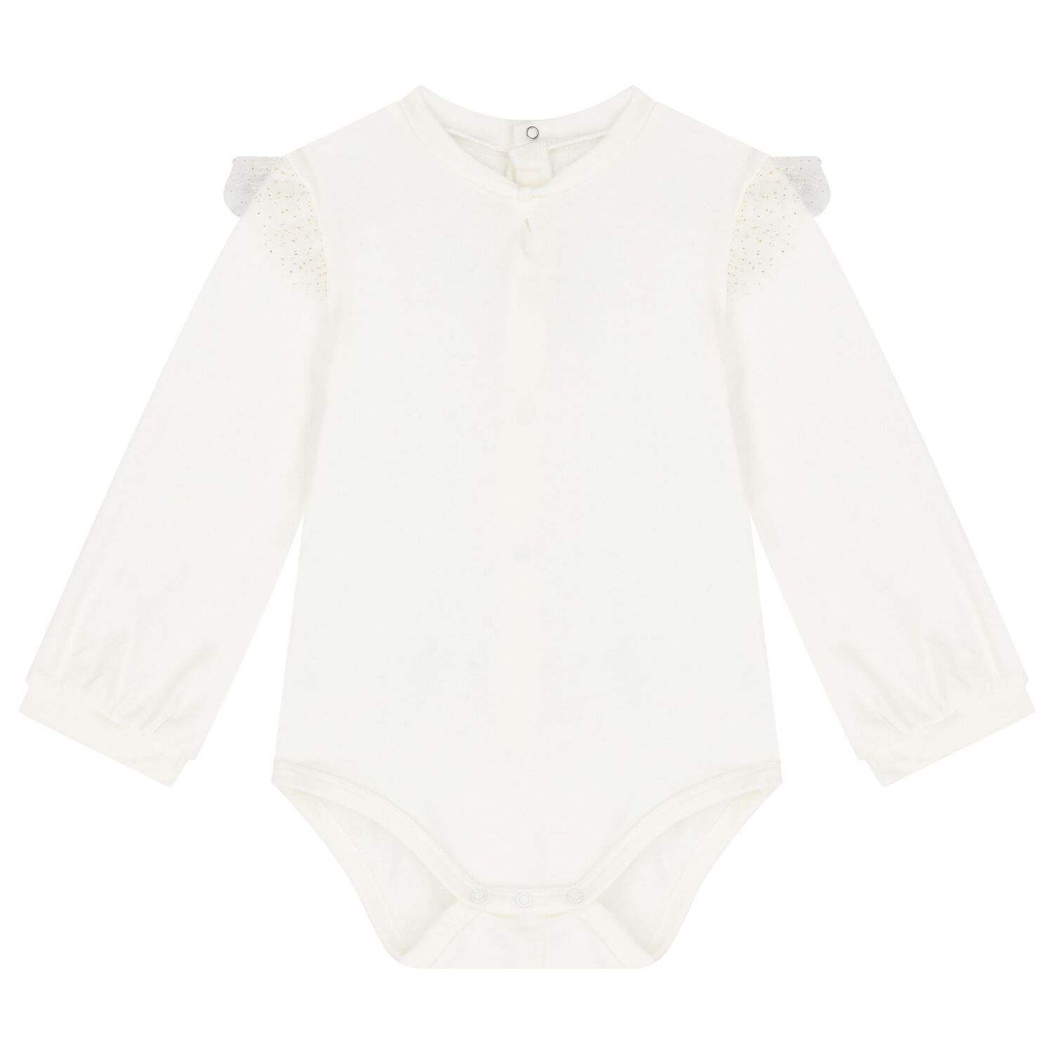 طقم بنات تنورة تول مزينة باللون العاجي , 1, hi-res