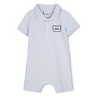 Baby Boys Blue Logo Romper, 2, hi-res