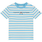 طقم شورت مخطط باللون الأزرق والأبيض, 1, hi-res