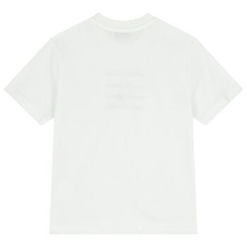 تيشيرت أبيض بشعار للأولاد