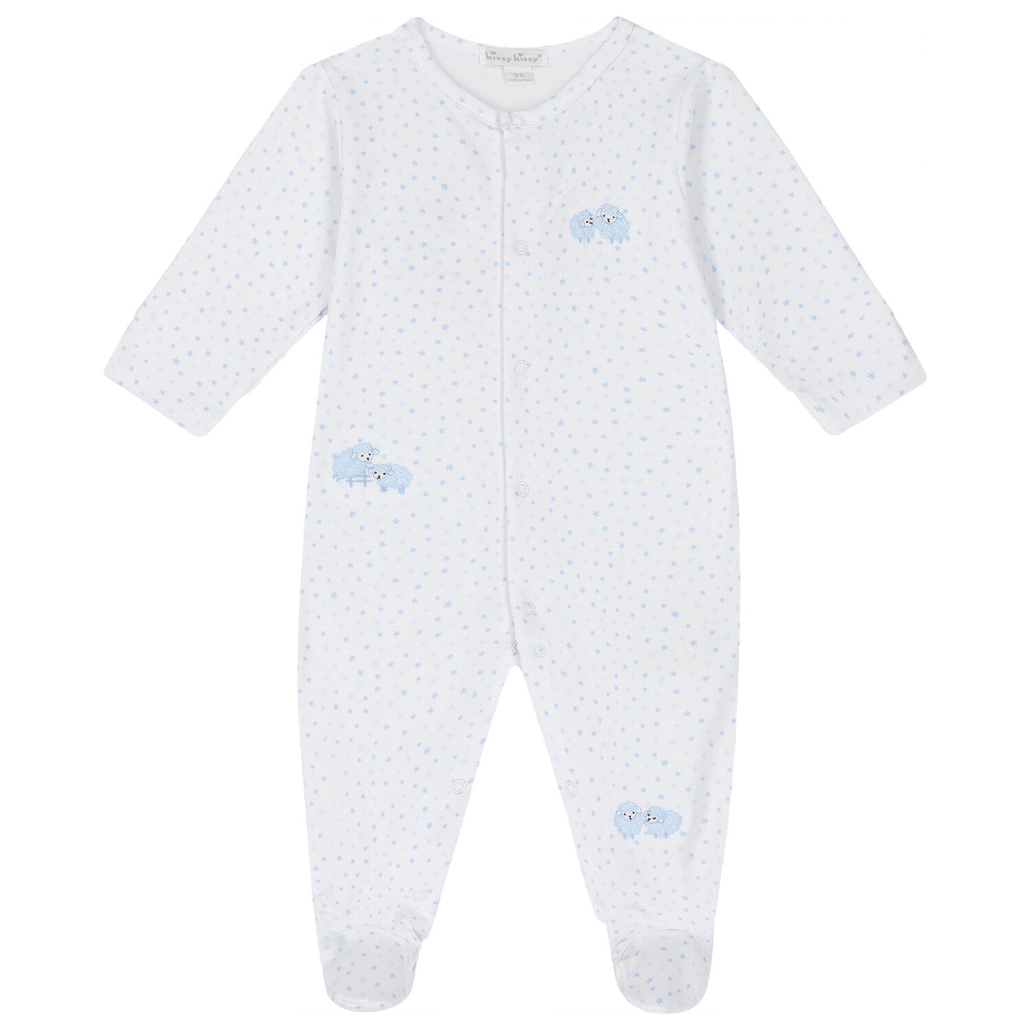 Baby Boys Blue & White Sheep Babygrow, 1, hi-res