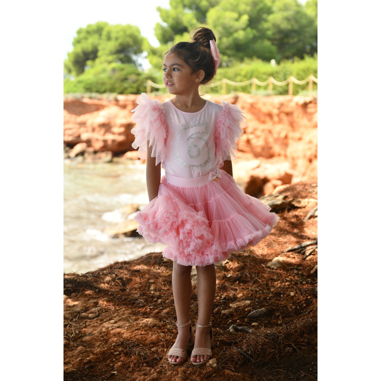 Girls Pink 6th Birthday T-Shirt, 5, hi-res