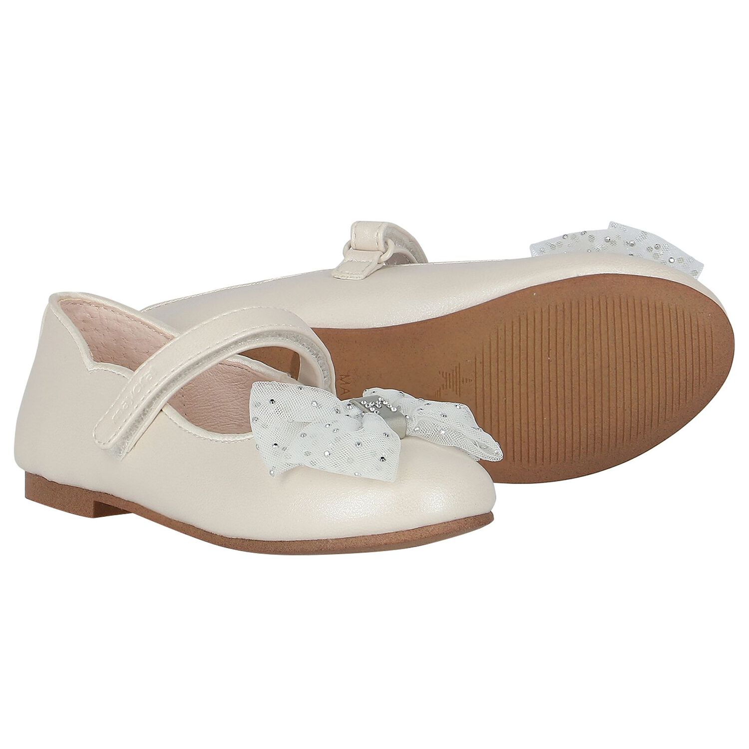 حذاء بنات بفيونكة باللون العاجي, 3, hi-res image number null