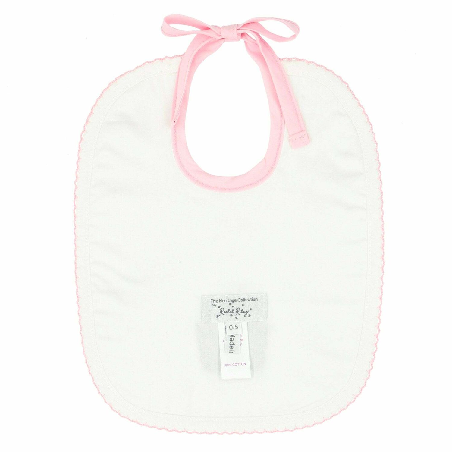 مريلة مطرزة باللون الابيض والوردى للبنات, 1, hi-res