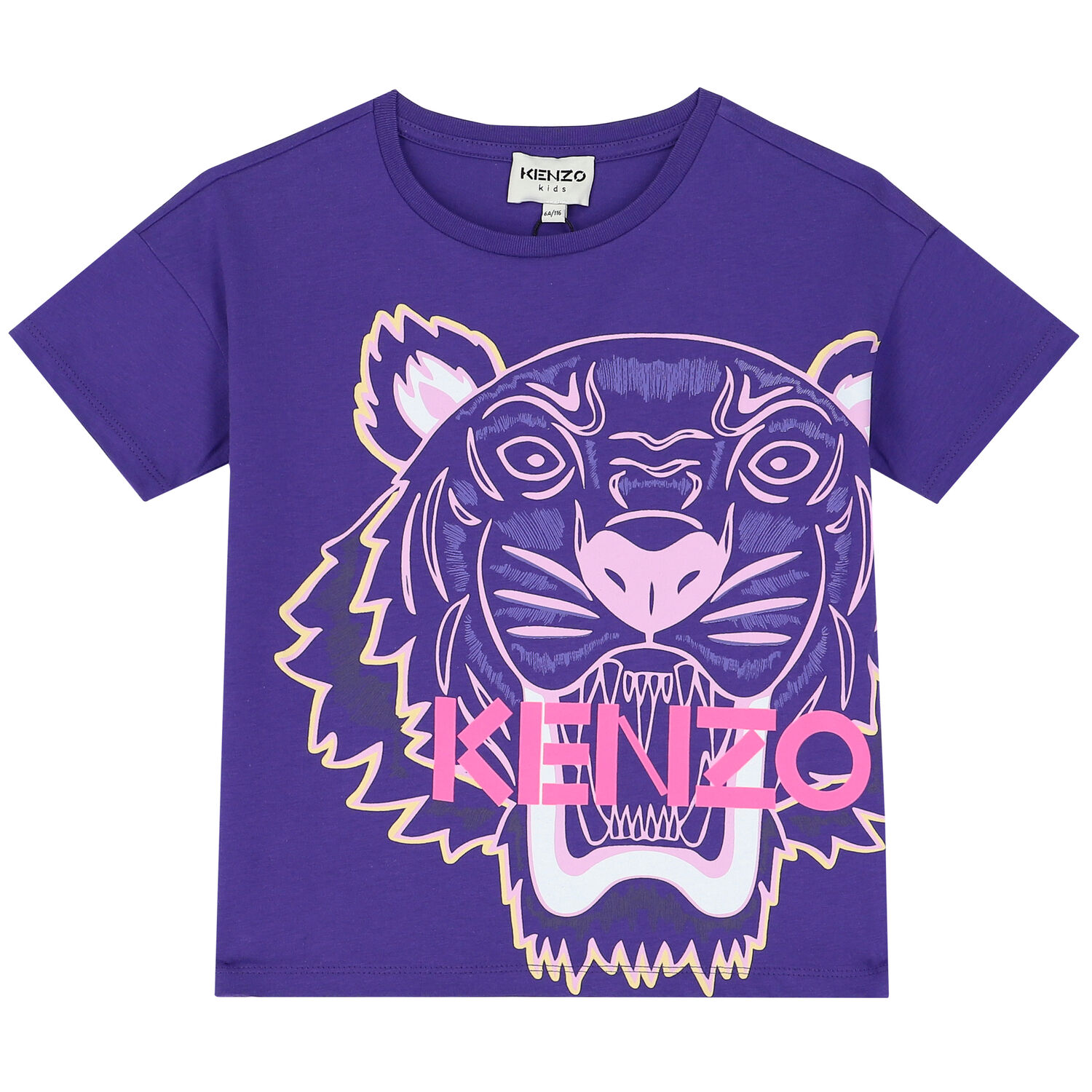 Girls Purple Tiger T-Shirt, 1, hi-res