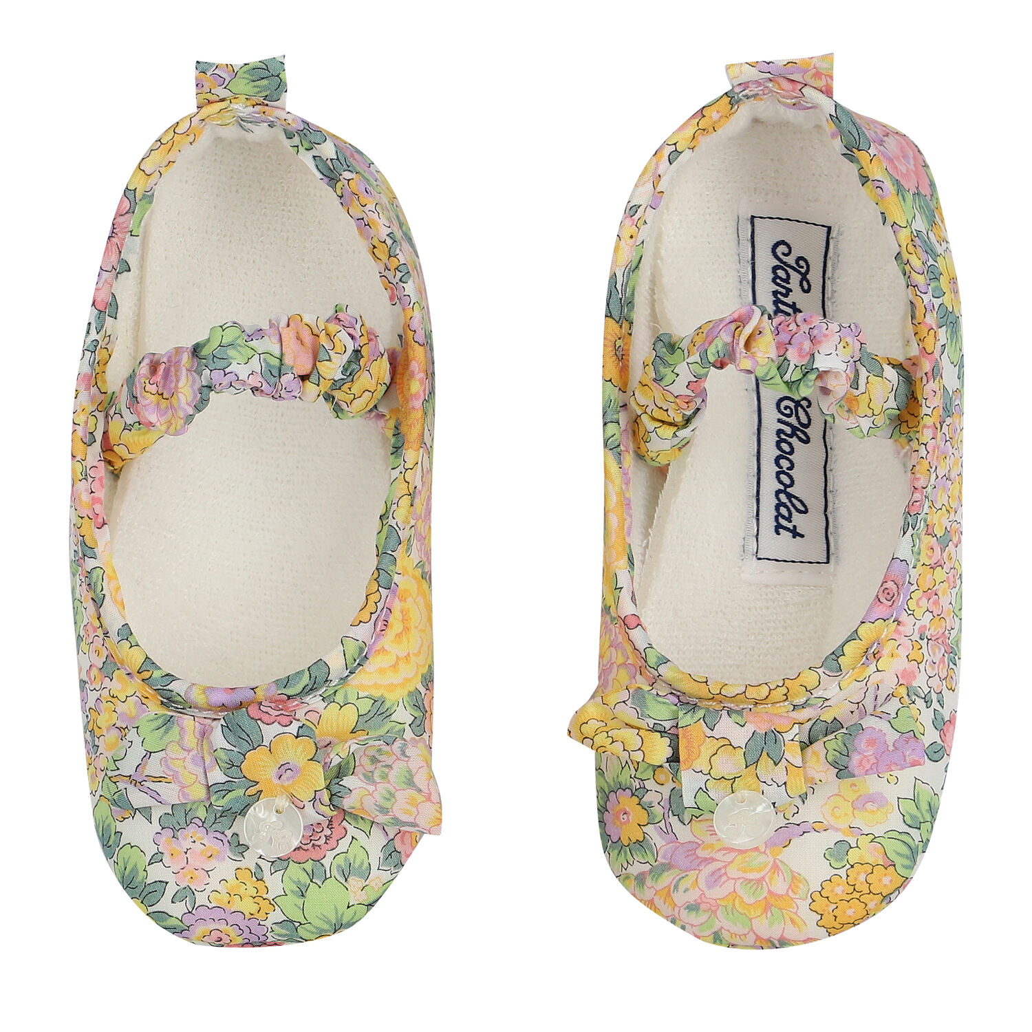 Baby Girls Yellow Floral Pre Walker Shoes, 1, hi-res