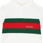 فستان بولو مخطط للفتيات باللون الأبيض , 1, hi-res