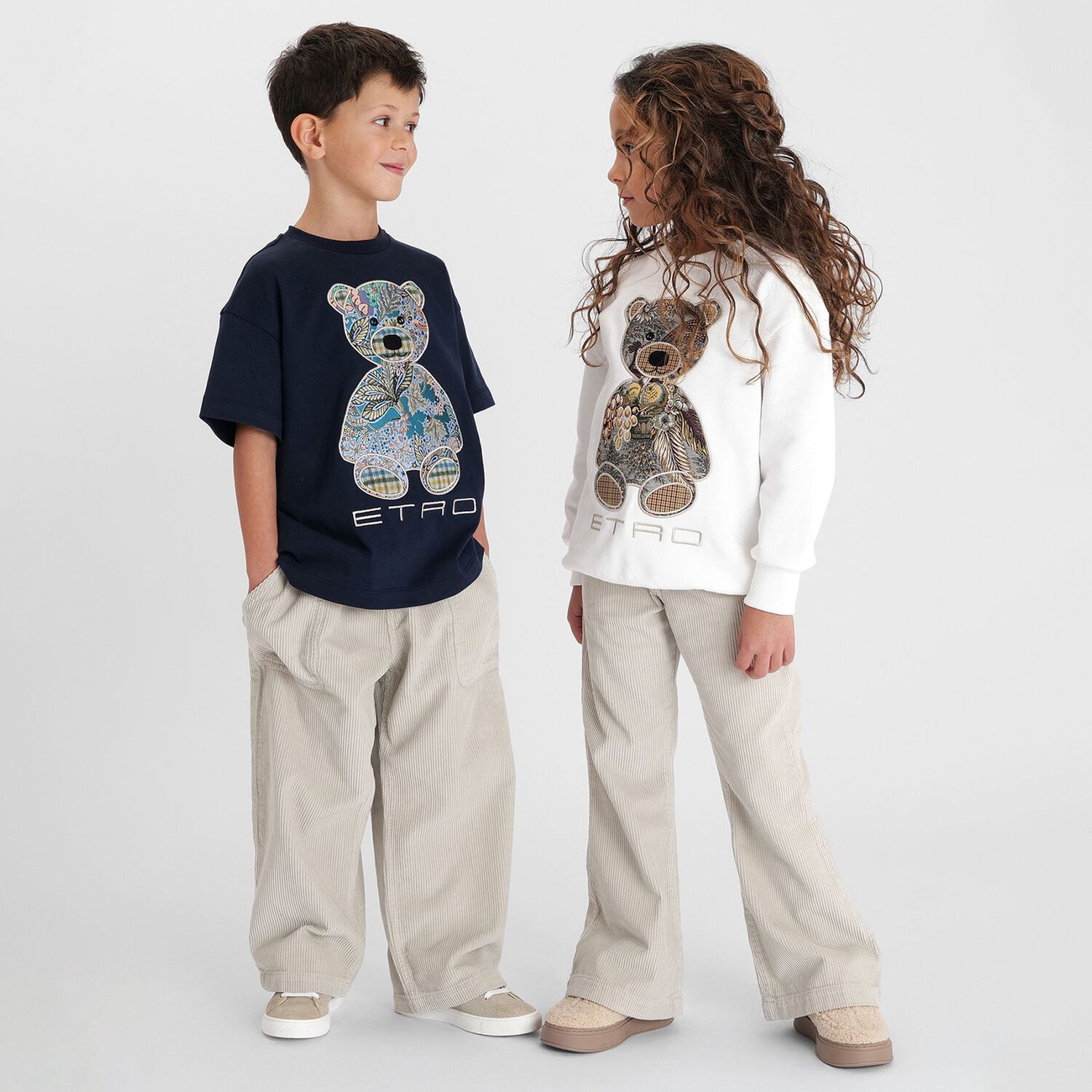 Ivory Teddy Bear Logo Sweatshirt, 1, hi-res