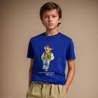 Boys Blue Polo Bear T-Shirt, 1, hi-res