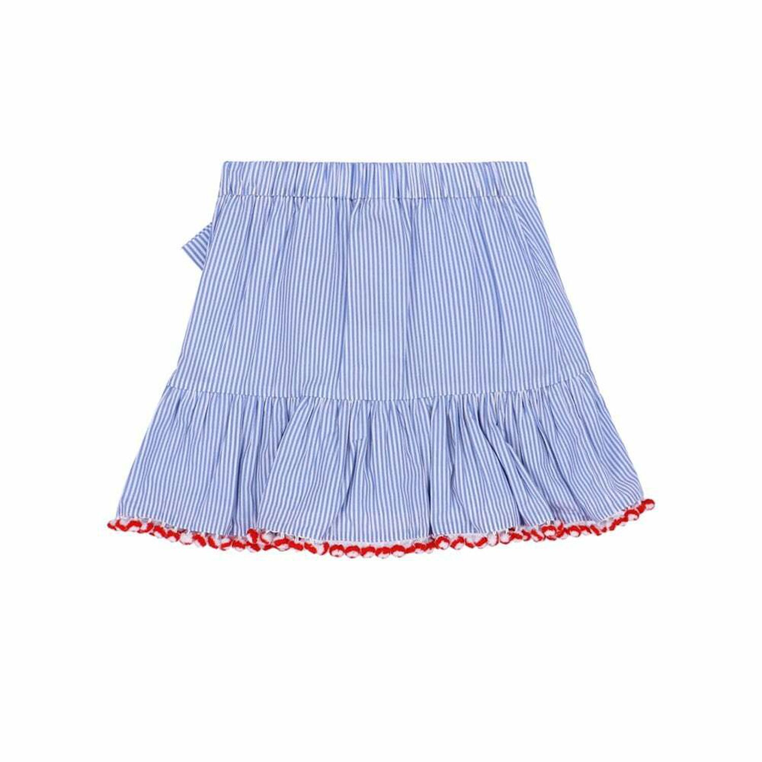 Girls Blue Striped Skirt, 1, hi-res image number null