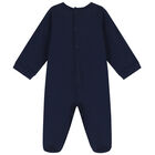 Navy & White Logo Babygrow, 2, hi-res