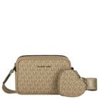 Girls Beige Logo Shoulder Bag, 1, hi-res