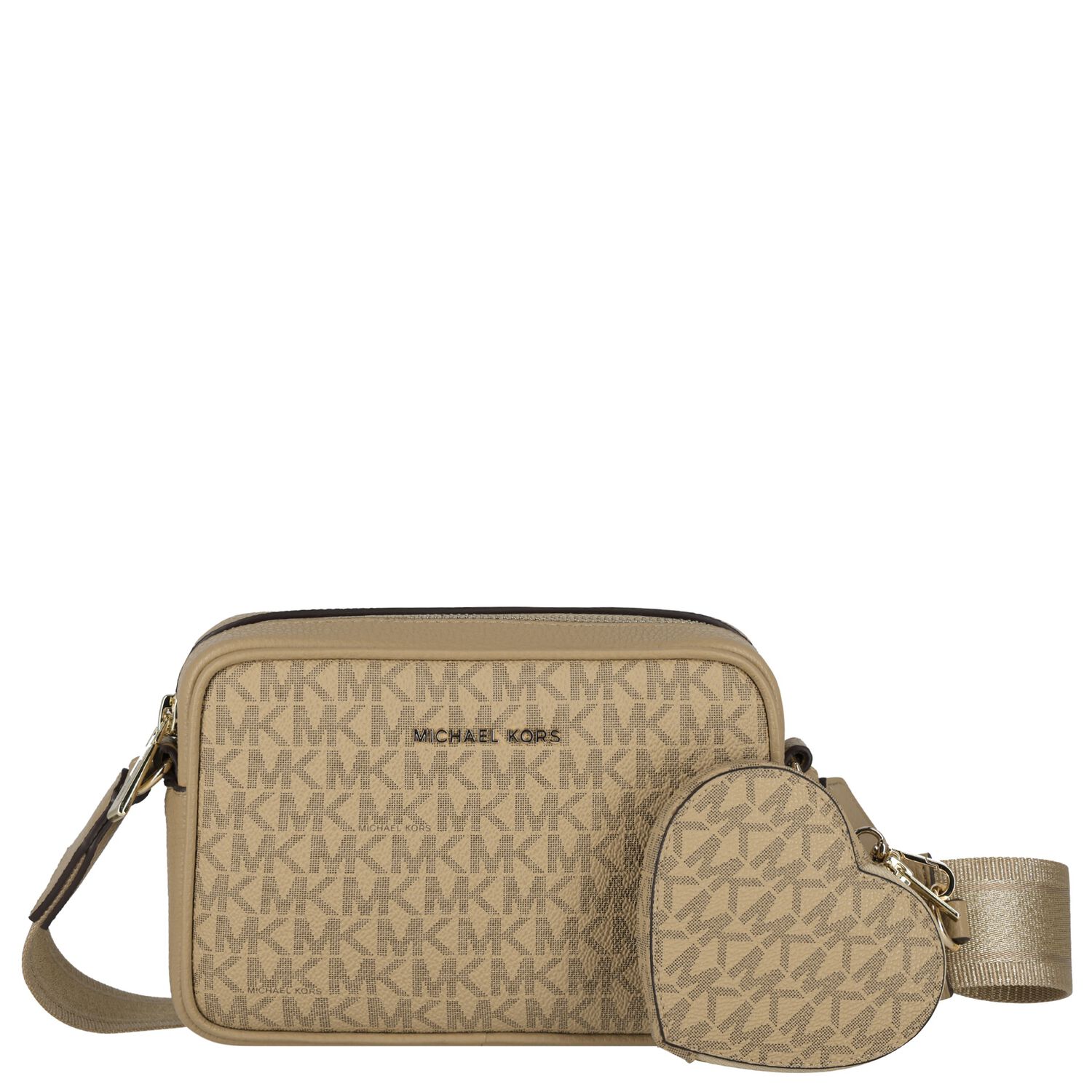 Girls Beige Logo Shoulder Bag, 1, hi-res