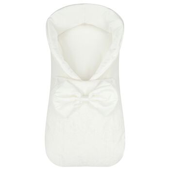 Baby Girls White Satin Bow Nest