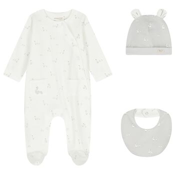 Ivory & Grey Babygrow Gift Set