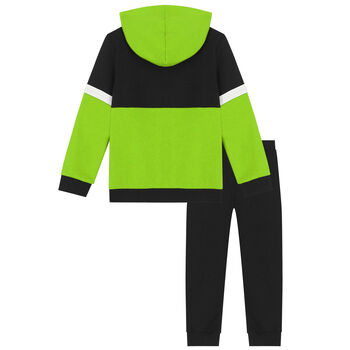 Boys Black & Green Tracksuit